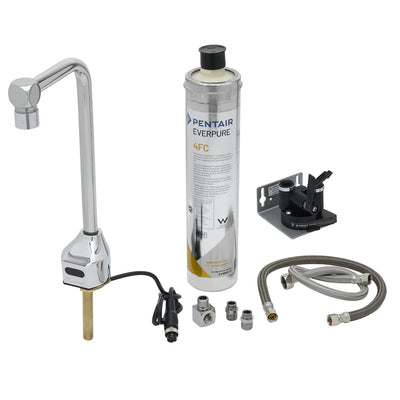 T&S Brass EC-1210-10-WFK ChekPoint Sensor Glass/Bottle Filler & Water Filtration Kit - 10" Clearance