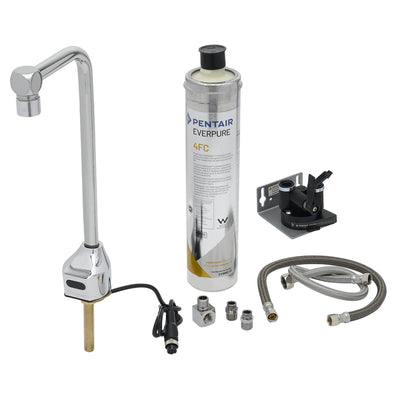 T&S Brass EC-1210-12-WFK ChekPoint Sensor Glass/Bottle Filler & Water Filtration Kit - 12" Clearance