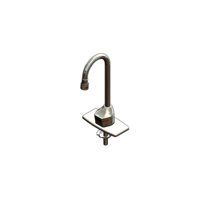 T&S Brass EC-3100-TMV4V05 ChekPoint Sensor Gooseneck Faucet - 4" Deck Plate, TMV & 0.5 GPM VR