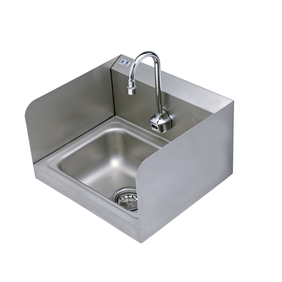 Sink Package: Hand Wash Sink w/ Side Splash Shields & Drain Assembly & EC-3101 Sensor Faucet