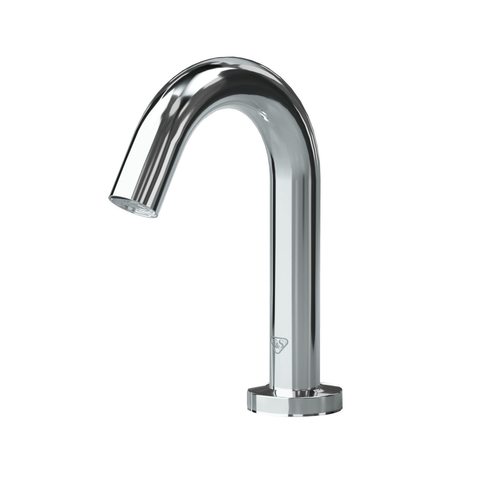 WaveCrest Gooseneck Sensor Lavatory Faucet, Single Hole Deck Mount, Polished Chrome, 0.5 GPM / 1.9 LPM VR Hidden Spray Device