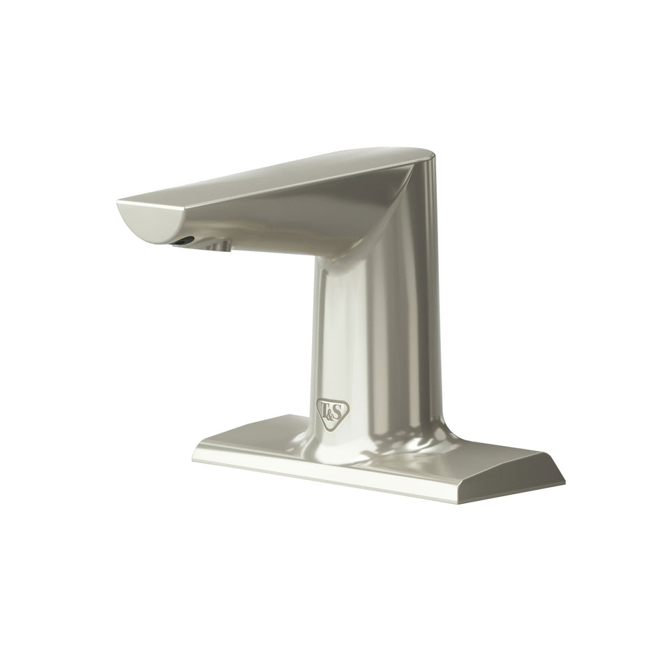 WaveCrest Lavatory Sensor Faucet, 4" Deck Mount, Brushed Nickel, 0.5 GPM / 1.9 LPM VR Hidden Spray Device, Low Flow Hydrogenerator