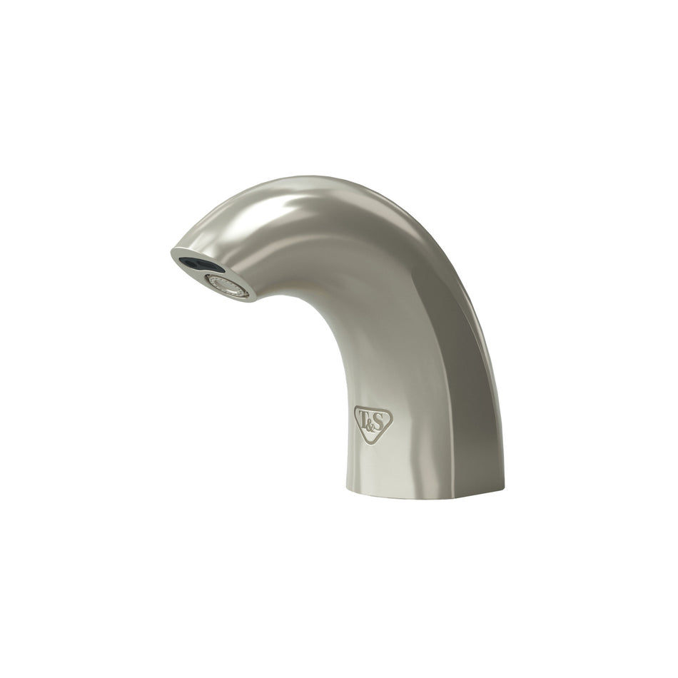 WaveCrest Compact Cast Spout Sensor Lavatory Faucet, Single Hole Deck Mount, Brushed Nickel, 0.5 GPM / 1.9 LPM VR Hidden Spray Device, Low Flow Hydrogenerator