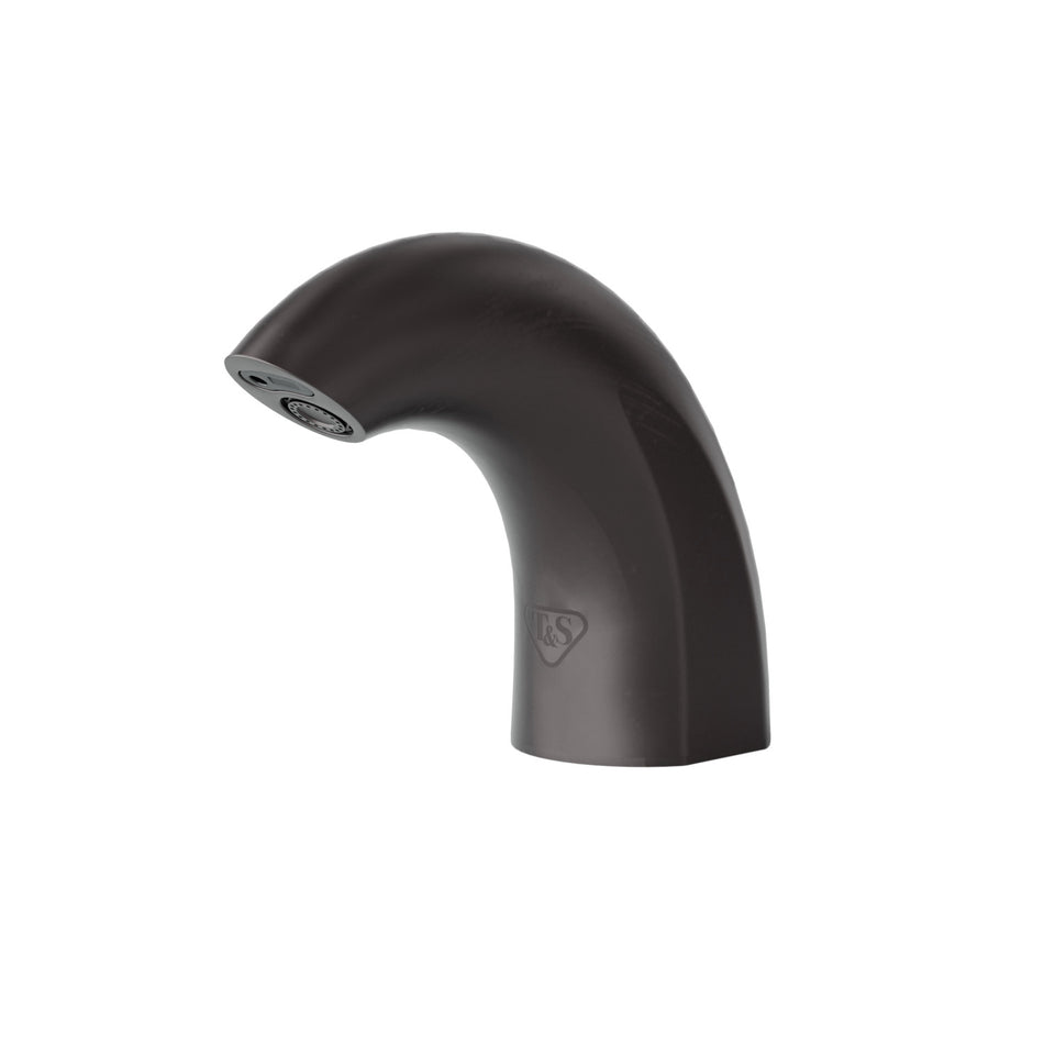 WaveCrest Compact Cast Spout Sensor Lavatory Faucet, Single Hole Deck Mount, Matte Black, 0.5 GPM / 1.9 LPM VR Hidden Spray Device