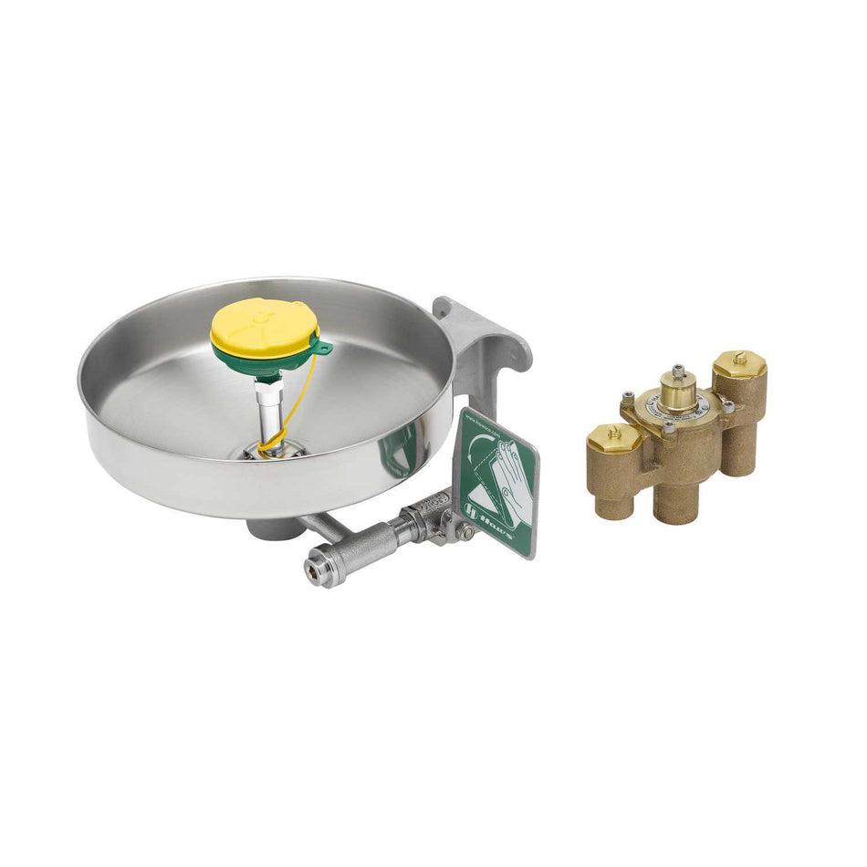 T&S EW-7360B-TMV Wall Mount Eyewash Unit - Thermostatic Mixing Valve