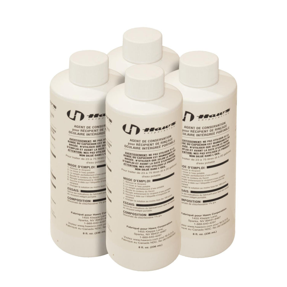 T&S Brass EW-9082 Bacteriostatic Preservative for Portable Eyewash Stations - (4) 5 oz Bottles