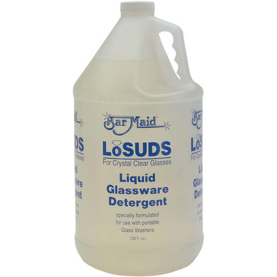 Bar Maid LoSUDS Low-Suds Glass Washer Detergent, Super Concentrated, 1 gal - DET-200