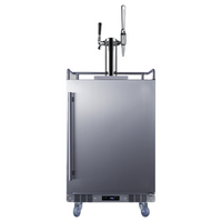24" Built-In Outdoor Cold Brew/Nitro-Infused Coffee Kegerator with 5.6 cu. ft. Capacity, Dual Tap System, Automatic Defrost and Digital Thermostat in Stainless Steel - SBC682CMTWIN