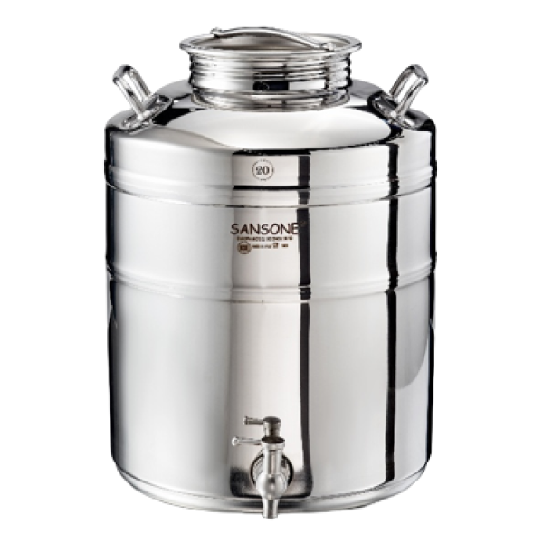 20L / 5.2 Gallon Stainless Fusti Tank Water Dispenser, Olive Oil, Wine Storage, Milk Storage | Made in Italy by Sansonse