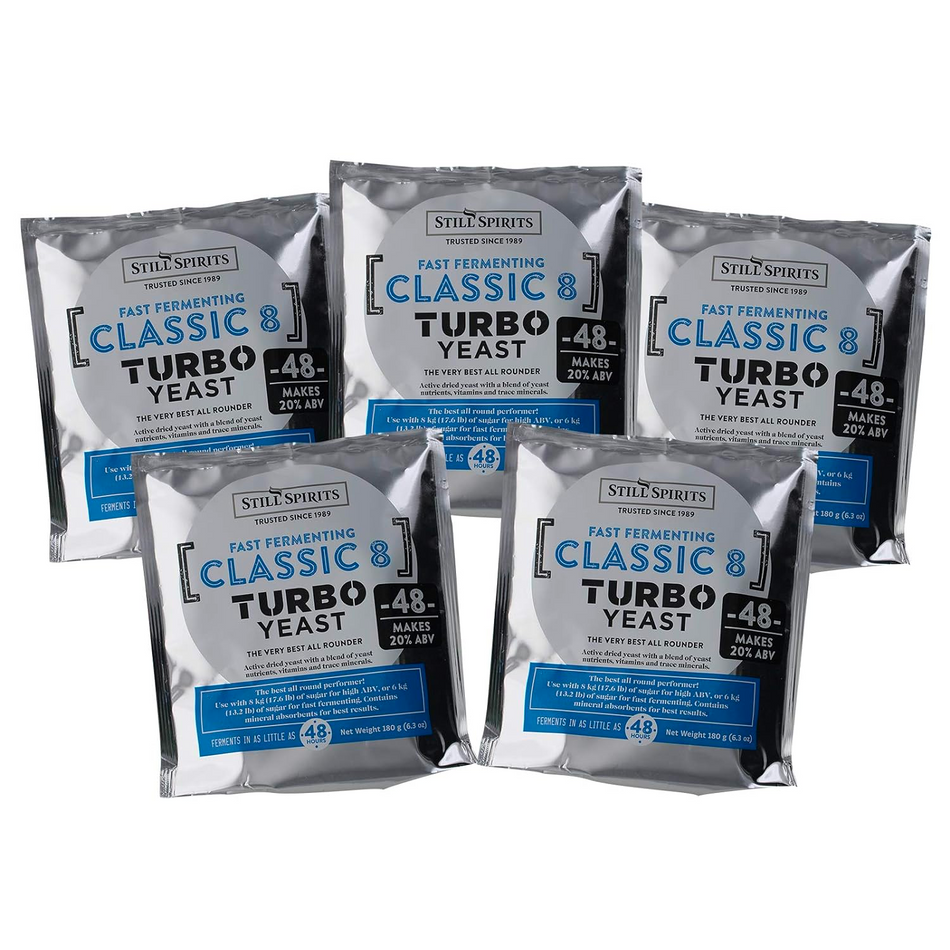 [5 PACK] Turbo Classic 8 Distillers Yeast (48 Hour) Still Spirits
