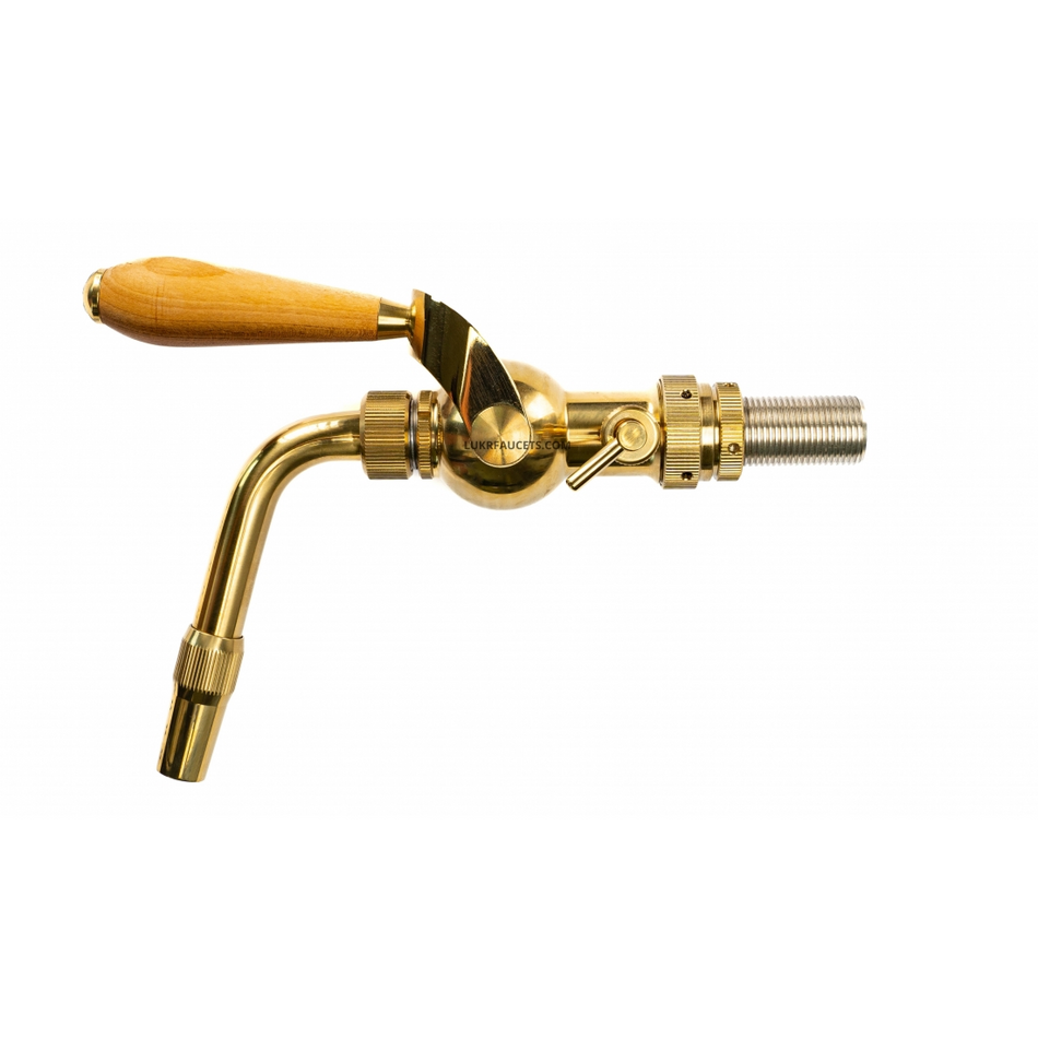 LUKR Freedom Side-Pour Beer Faucet w/ US Shank Adapter | Stainless Steel with Gold Finish