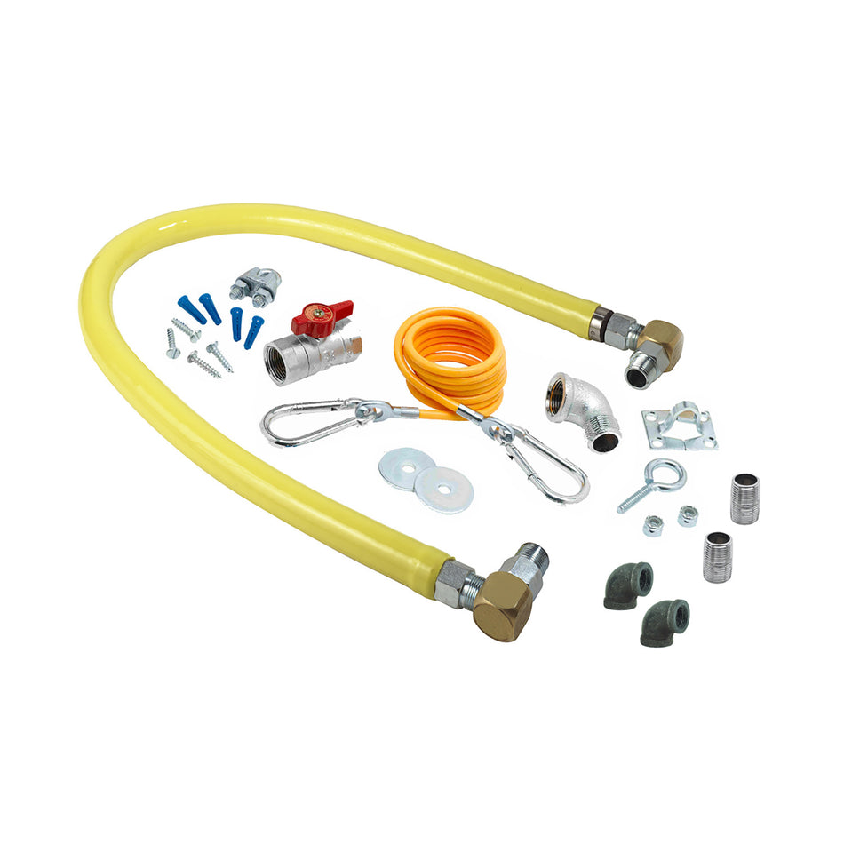 T&S Brass HG-2D-36SK-FF 3/4" NPT x 36" L Gas Connector Kit - SwiveLink & Female/Female Threads