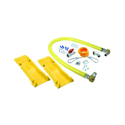 T&S Brass HG-2D-48SK-PS 3/4" NPT x 48" L Gas Connector Kit - SwiveLink Fittings & Posi-Set Placement System