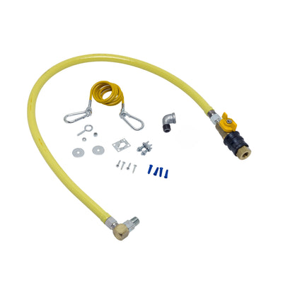 T&S Brass HG-4C-48G-SEL 1/2" NPT x 48" L Gas Connector Kit - Quick-Disconnect Valve (QDV), SwiveLink & Cable Kit