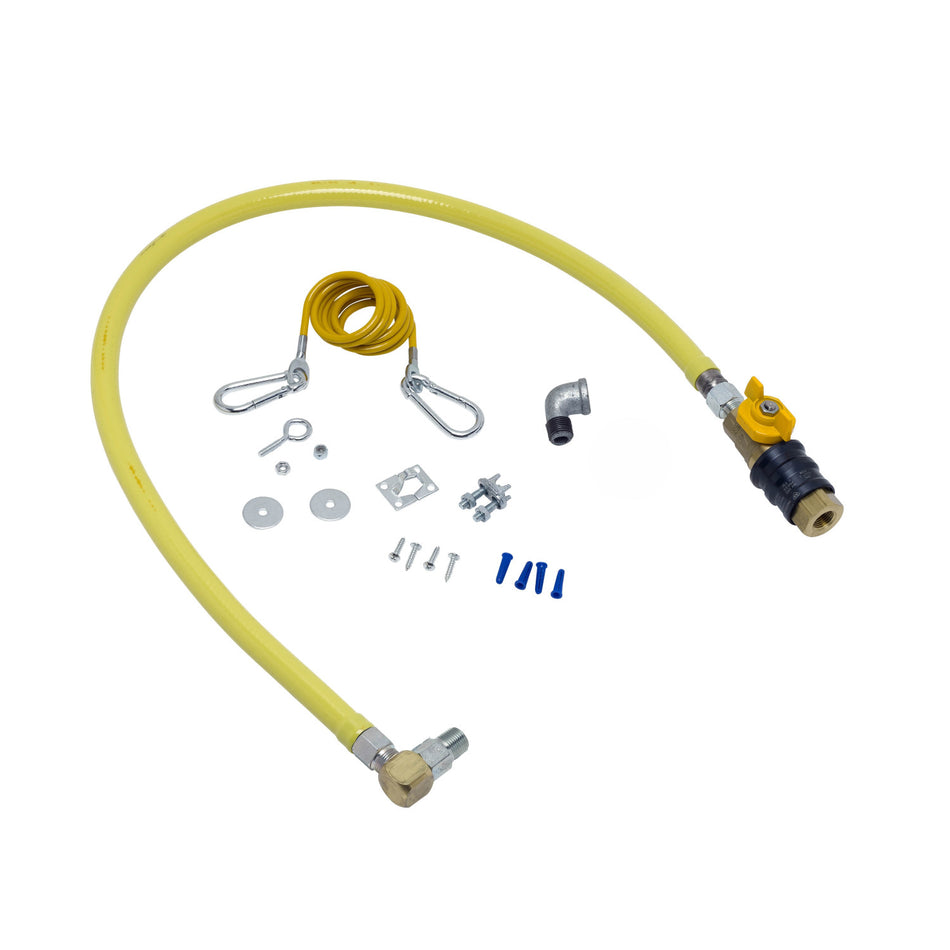 1/2" x 48" Gas Hose, Quick-Disconnect Valve (QDV), SwiveLink, Street Els & Cable Kit