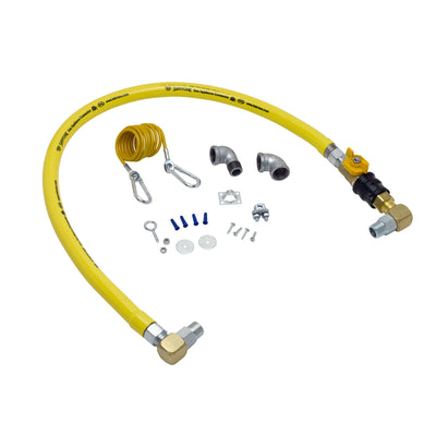 T&S Brass HG-4D-48GS-K 3/4" NPT x 48" Gas Connector Hose - SwiveLink & Quick Disconnect