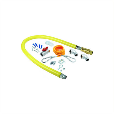 T&S Brass HG-4D-48K Gas Connector Kit - 48 Inch 3/4 NPT Male Male Quick-Disconnect Install