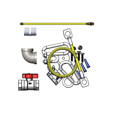 T&S Brass HG-4D-48SEL-FF 3/4" NPT x 48" L Gas Connector Kit - SwiveLink, Quick-Disconnect & FF Elbows