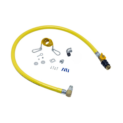 T&S Brass HG-4D-60G-SEL 3/4" NPT x 60" L Gas Connector Kit - Quick-Disconnect Valve (QDV), SwiveLink & Cable Kit