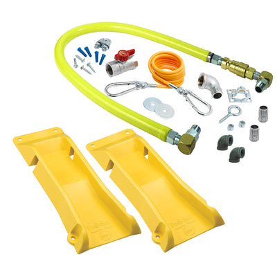 T&S Brass HG-4E-48SK-FFPS Gas Hose Kit - 48" Full-Feature w/ POSI-SET