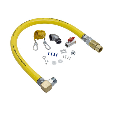 T&S Brass HG-4E-60SEL 1" NPT x 60" L Gas Connector Kit - SwiveLink, Quick-Disconnect, Ball Valve & Cable Kit
