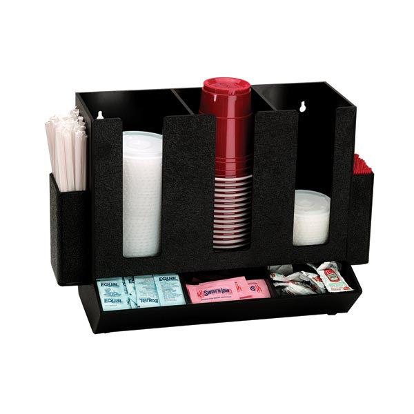 DISPENSE-RITE - HLCO-3BT - Countertop Cup, Lid & Straw Organizer
