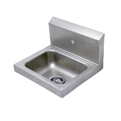 T&S Brass HS-1715-1W 17" x 15" Stainless Steel Hand Wash Sink - Single Hole Backsplash