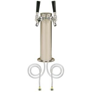 Micro Matic D4743DT 3 Inch Diameter Countertop Draft Beer Tower Air Cooled Stainless Steel