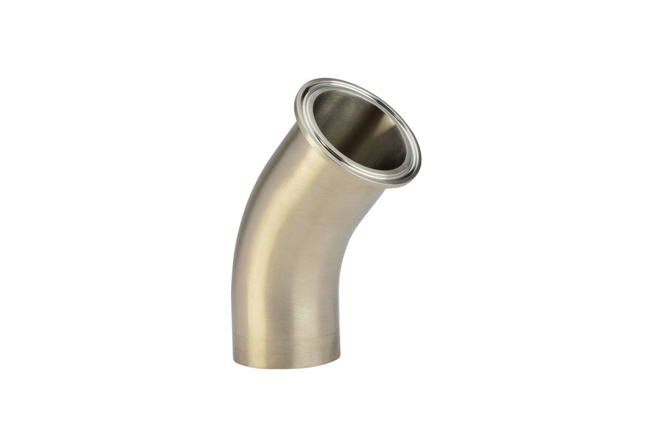 2.5" Clamp X Butt-Weld 45 Elbow - Polished (L2KM)  - T304 Stainless Steel - Wayland Industries - W4L2KM-25