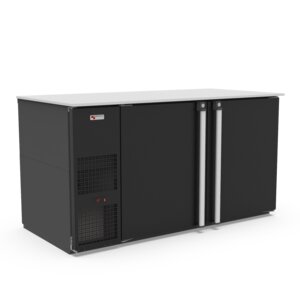 Micro Matic MBB58-E-ADA-HC 58 Inch Low Profile Back Bar Unit Black Stainless Steel