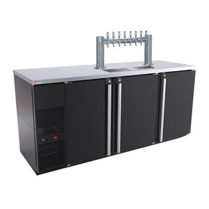 Micro Matic MBB78BC-E-A 80 Inch Beverage Station Dual Temperature Draft Beer Cooler