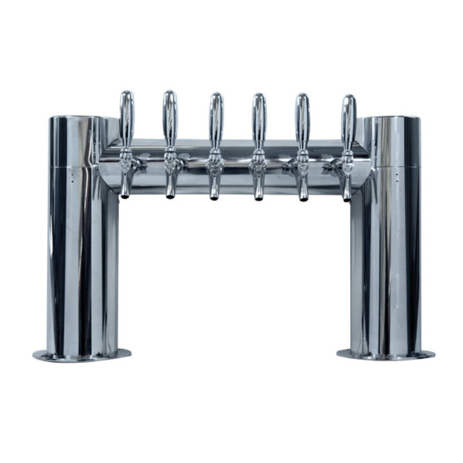 Micro Matic Metropolis "H" 6-Faucet Draft Beer Tower | Stainless Steel, Air-Cooled, Commercial Bar Tap System