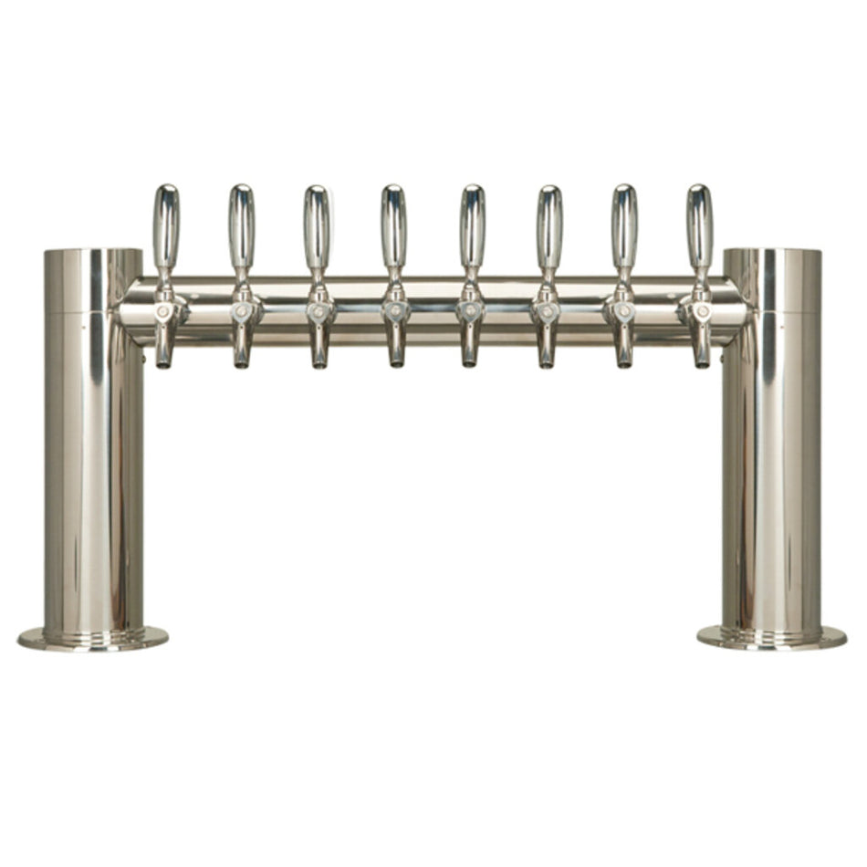 Micro Matic Metropolis "H" 8-Faucet Draft Beer Tower | Stainless Steel, Air-Cooled, Commercial Bar Tap System
