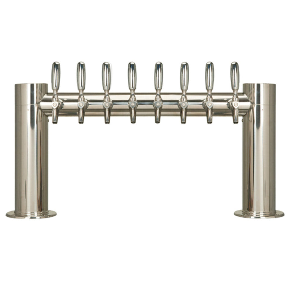 Micro Matic Metropolis "H" 8-Faucet Draft Beer Tower | Stainless Steel, Air-Cooled, Commercial Bar Tap System