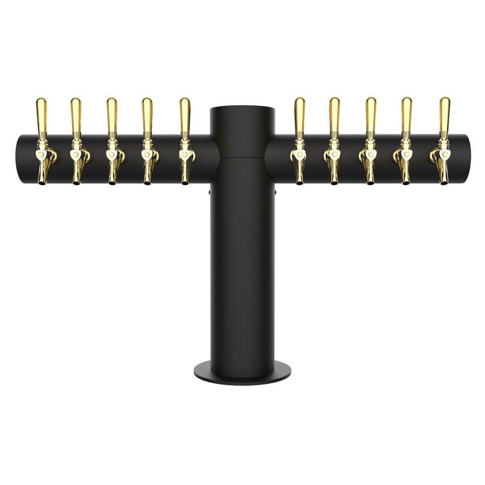Metropolis T 10-Faucet 304 Stainless Steel Glycol-Cooled Draft Tower | Black Matte Finish
