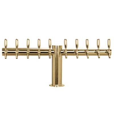 Micro Matic METRO-T-10PVDKR 34 Inch Glycol Cooled Draft Beer Tower Countertop Brass Finish