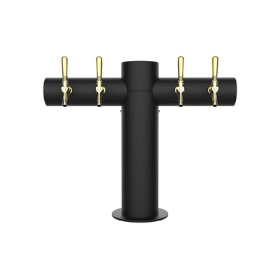 Micro Matic METRO-T-4MBKR Metropolis "T" Tower 4 Faucet Powder Coat Matte Black