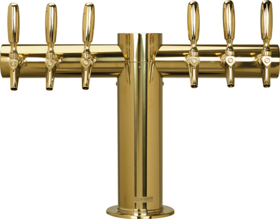 Micro Matic Metropolis "T" 6-Faucet Draft Beer Tower | Stainless Steel, Glycol-Cooled, Commercial Bar Tap System