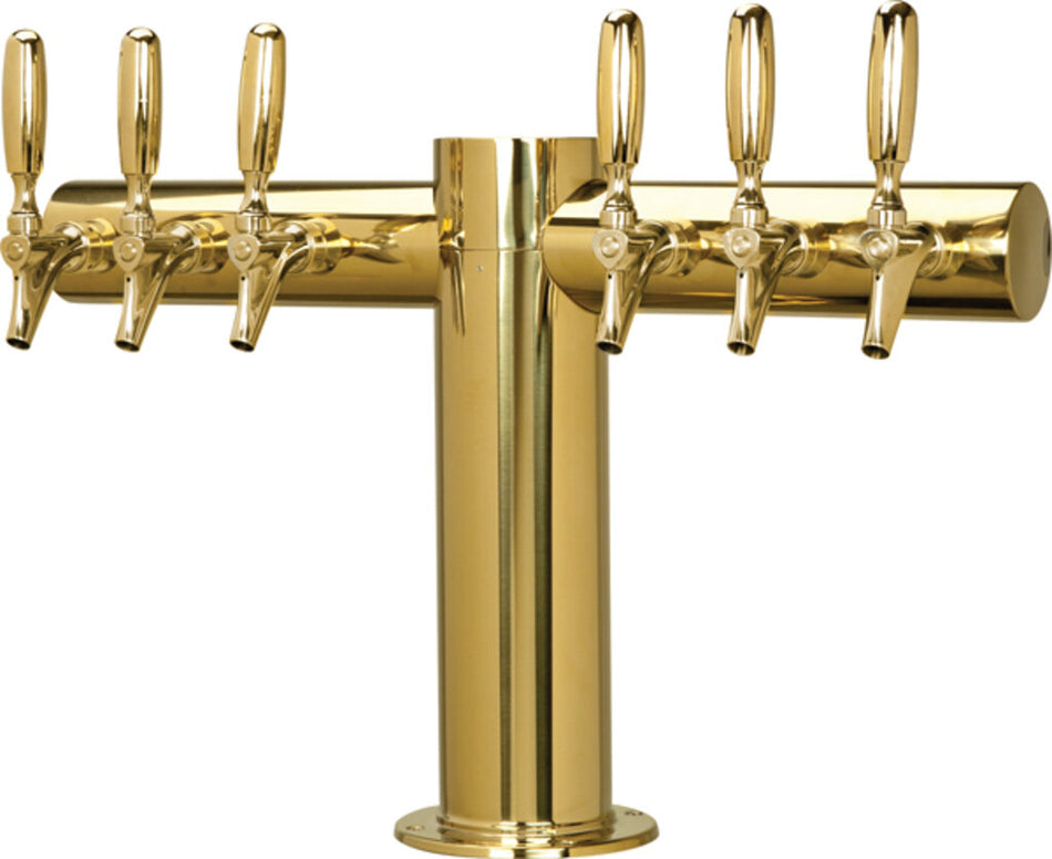 Micro Matic Metropolis "T" 6-Faucet Draft Beer Tower | Stainless Steel, Glycol-Cooled, Commercial Bar Tap System