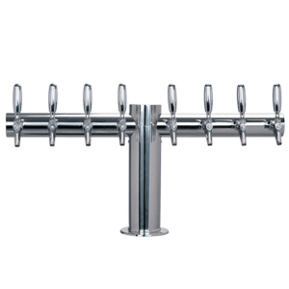Micro Matic Metropolis "T" 8-Faucet Draft Beer Tower | Stainless Steel, Glycol-Cooled, Commercial Bar Tap System