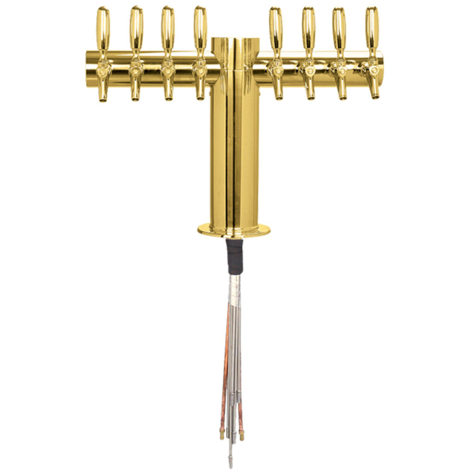 Micro Matic Metropolis "T" 8-Faucet Draft Beer Tower | Stainless Steel, Glycol-Cooled, Commercial Bar Tap System
