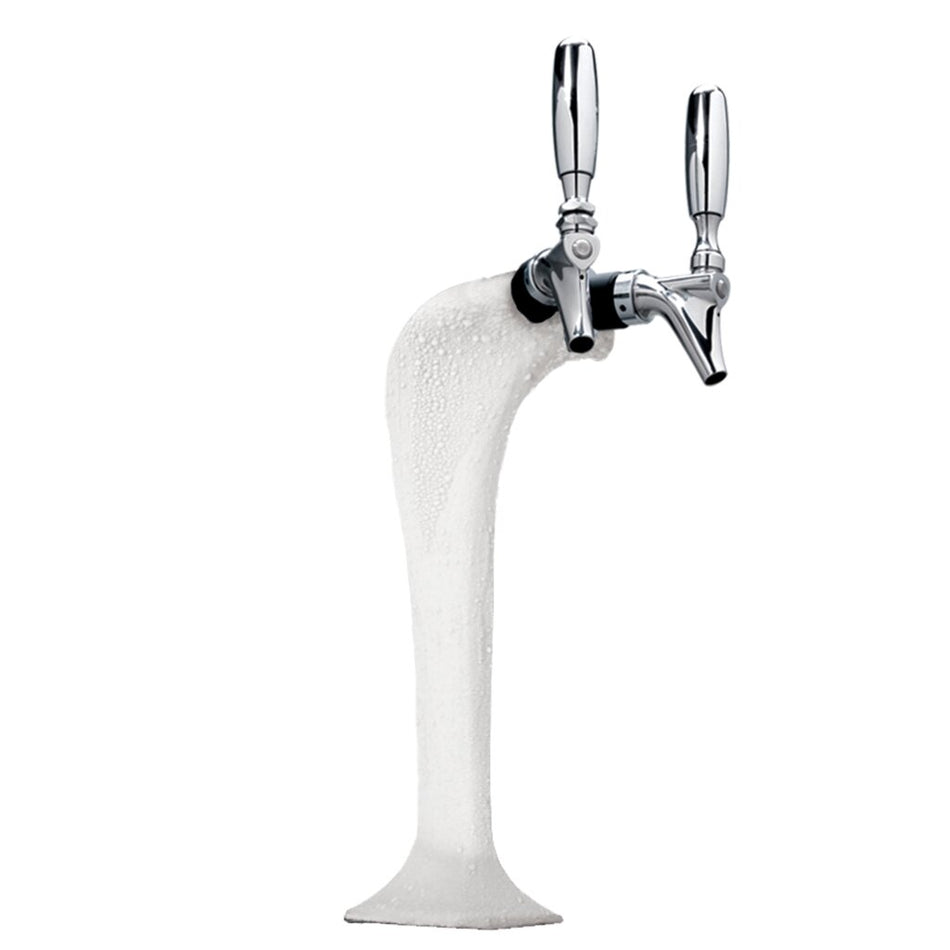 Micro Matic MM1092-ICE Cobra Ice Beer Tower – 2 Faucet Glycol-Cooled Draft Dispenser – Polished Chrome – Commercial Grade