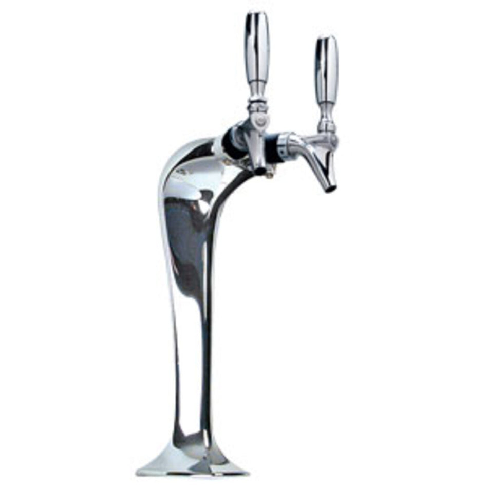Micro Matic MM1092-ICE Cobra Ice Beer Tower – 2 Faucet Glycol-Cooled Draft Dispenser – Polished Chrome – Commercial Grade
