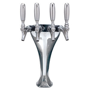 Micro Matic MM1094K Countertop Glycol Cooled Draft Beer Tower with 4 Faucets Stainless Steel