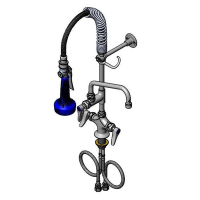T&S Brass MPR-2DLN-08-CRS 8" Swing Nozzle Single Hole Deck Mount Mini Pre-Rinse - JeTSpray Valve & Swivel