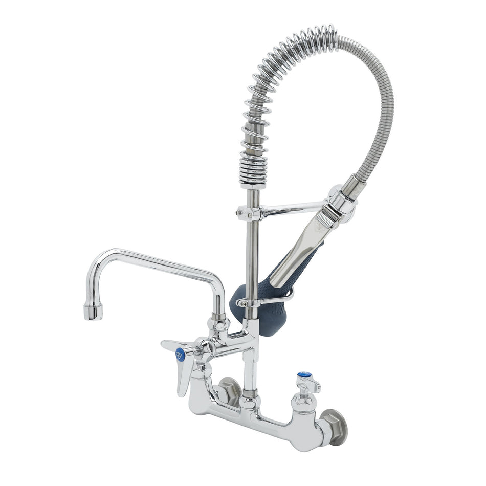 T&S Mini-PRU: 8" Wall Mount, B-0108 & Swivel, 8" Swing Nozzle, Ceramas, Lever Handles, Bracket