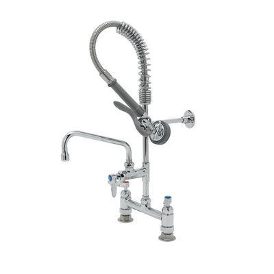 T&S Brass MPX-8DLN-08-CR 8" Swing Nozzle 8" Deck Mount Mini Pre-Rinse - Cerama Cartridges & Lever Handles
