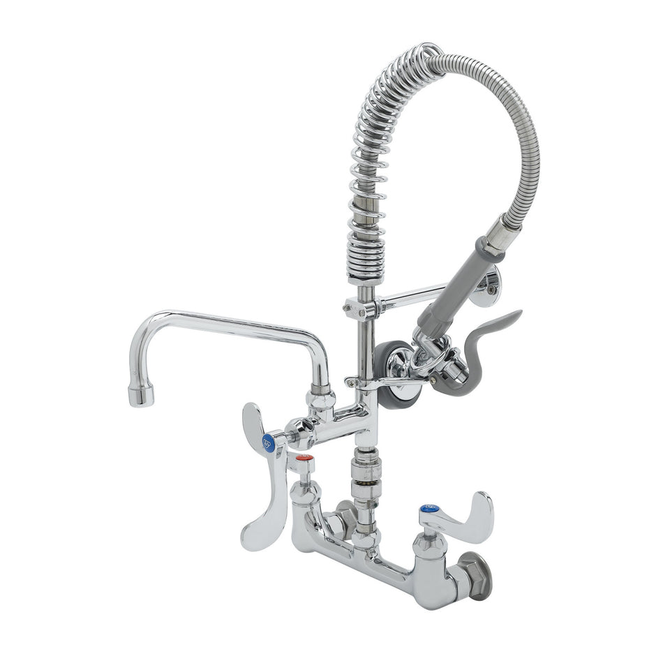 T&S Mini-Pre-Rinse unit: B-0133 w/ B-0107-035, 8" Swivel Nozzle, B-0970-Fez VB, Ceramas, Mini PRU: Wrist Action Handles