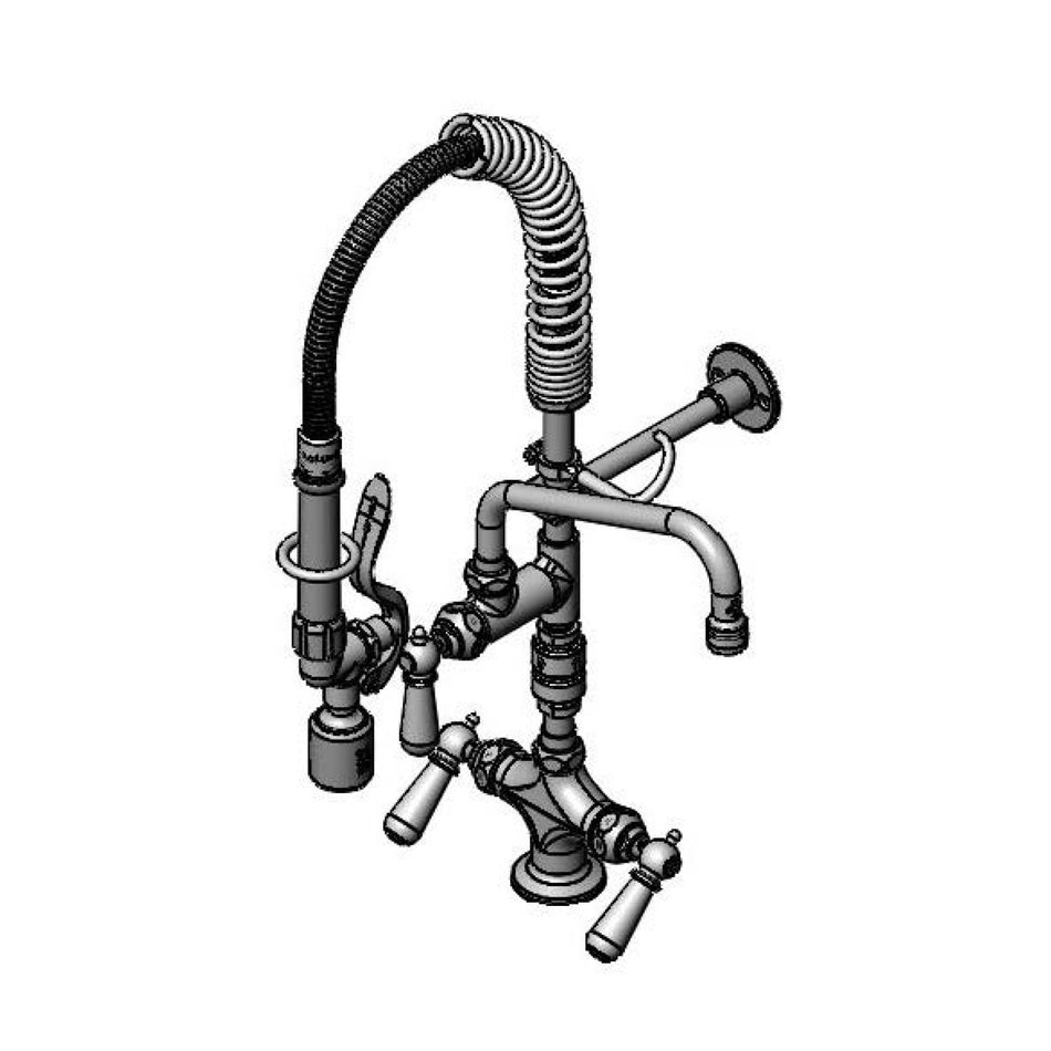 T&S Mini-PRU: Single Hole Base Fct, Eterna Cartridges, B-0107-C, Club Handles, Vacuum Breaker