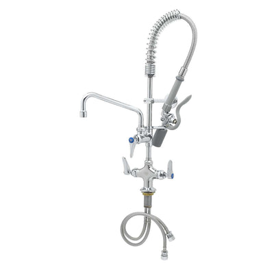 T&S Brass MPY-2DLN-08 8" Swing Nozzle Single Hole Deck Mount Mini Pre-Rinse - Lever Handles & S-0107-C